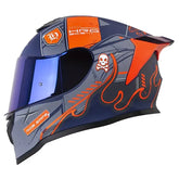 Casco Hro 506sp Citak Azul Oscuro Naranja Visor Iridium Azul
